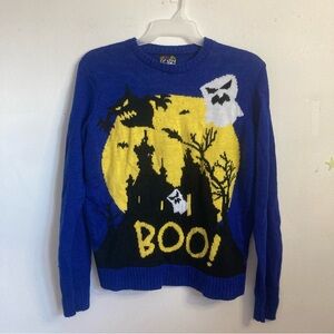 Light up Halloween sweater with ghost/ghoul scene size L